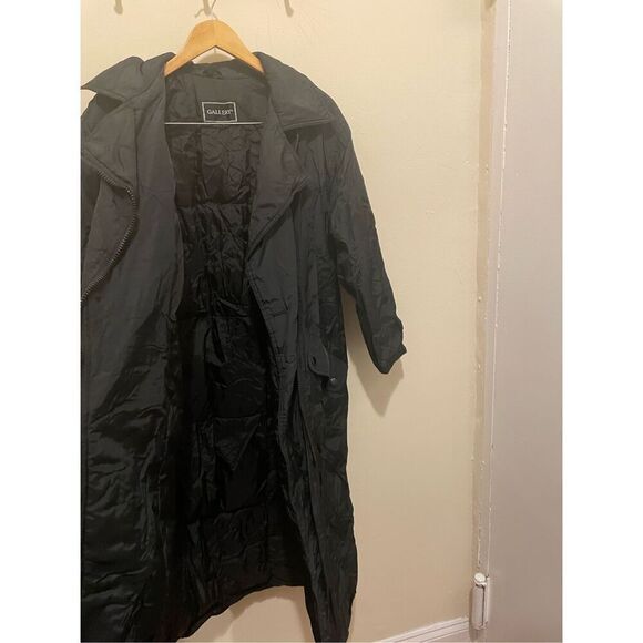 Vintage 90s Y2K Gallery long black overcoat puffer women’s winter coat size medi - Picture 5 of 15